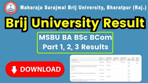 brij university result